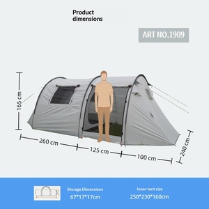 <span class=keywords><strong>Tente</strong></span> de camping <span class=keywords><strong>tunnel</strong></span> double couche imperméable grande capacité <span class=keywords><strong>3</strong></span> saisons avec protection UV argentée, vente chaude directe usine - Product Image 5