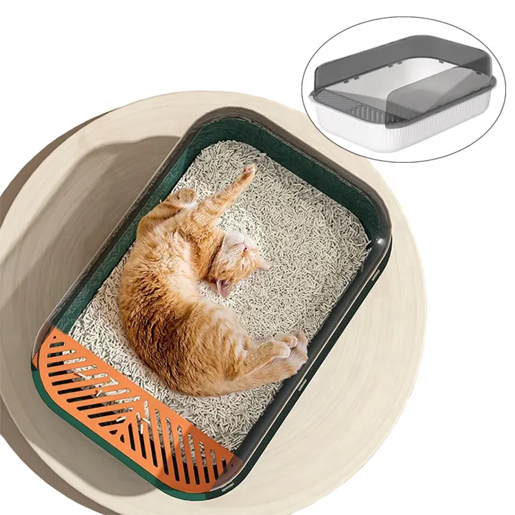 Produits Offre Spéciale pour animaux de compagnie Grande taille autonettoyant PP plastique chat boîte de toilette plateaux Simple chat litière