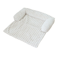 Coussin pour animaux de compagnie PKY en velours côtelé côtelé, carré, avec housse amovible, doux, apaisant, lavable, antidérapant, pour chiens et chats de petite et moyenne taille, pour la maison et l'intérieur