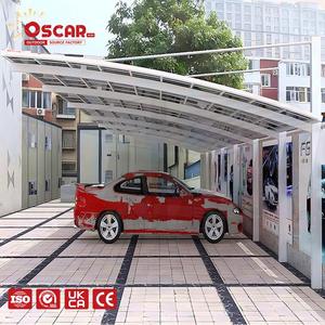Abri de voiture en aluminium à <span class=keywords><strong>double</strong></span> <span class=keywords><strong>toit</strong></span> arqué en polycarbonate pour deux véhicules, protection extérieure pour allée de <span class=keywords><strong>garage</strong></span> - Product Image 1