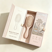 Sisir Pijat Kulit Kepala Wanmei dengan Logo Kustom, Sisir Rambut Anti Kusut untuk Wanita, Gagang Plastik, Sisir Airbag, Kotak Hadiah Mewah Kustom