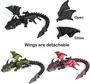 Jinccai Ornement Dragon Long Bao en Plastique Imprimé en 3D, Jouet Éducatif et Cadeau Thème La Reine des Neiges pour les Amateurs d'Animaux de 4 à 12 Ans et Plus - Product Image 2