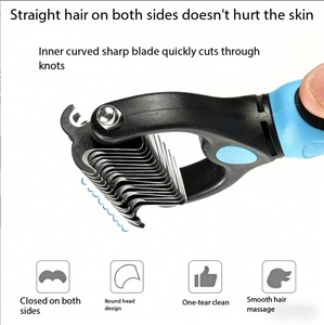 Peine Quitapelos Pawmino para Perros y Gatos, de Acero Inoxidable, Autolimpiante, Herramienta de Aseo para Mascotas de Pelo Largo - Product Image 4