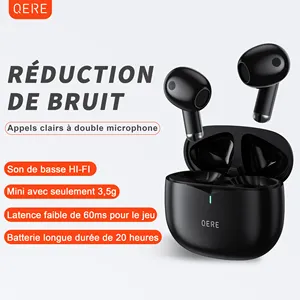 Ship From France QERE Wireless Blue In Ear TWS Headset tooth Gaming Noise Reduction Earbud Earphones Headphones