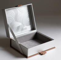 Boîte cadeau rigide pliable en papier écologique de luxe rouge de style chinois avec fermeture magnétique à double ouverture, design personnalisé