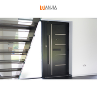Porte d'entrée pivotante antivol de sécurité extérieure WANJIA, nouveau style, avec surface finie, pour villas de luxe modernes