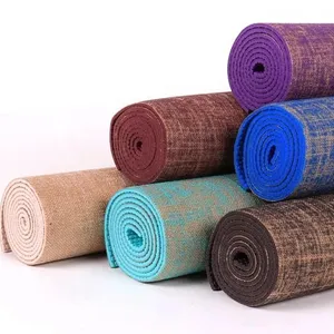 Antiderrapante Eco-friendly PVC Impresso Bambu Juta Yoga Mat