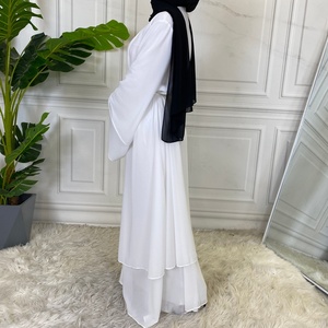 1875# Newest Arab Turkish Jilbab Dubai Abayas Muslim Women Islamic Dress Simple <b>Plain</b> Color Chiffon Pray <b>Abaya</b> Dresses EID - Product Image 5