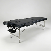 Table de massage pliable en acier inoxydable haute capacité pour salon de beauté, examen médical, spa, tatouage, charge 300 kg