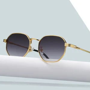 HBK newest 2021 gold metal small square sunglasses wholesale fashion sunglasses