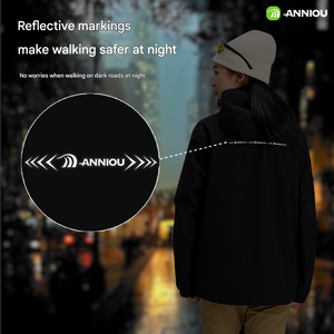 Chaqueta con capucha desmontable impermeable 3 en 1 para hombres y mujeres a prueba de viento con forro polar para senderismo, esquí, ropa al aire libre - Product Image 5