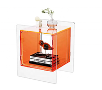 Table de chevet minimaliste et sophistiquée en acrylique avec rangement démontable et design flottant pour chambre à coucher