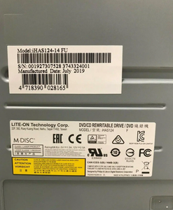 Lite-On - IHAS124-14 - Lecteur optique <span class=keywords><strong>interne</strong></span> SATA <span class=keywords><strong>DVD</strong></span> Noir - OEM - Product Image 3