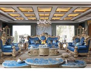 Eropa royal klasik <span class=keywords><strong>sofa</strong></span> furniture set Perancis mewah antik ukiran kayu solid kulit 7 <span class=keywords><strong>seater</strong></span> ruang tamu <span class=keywords><strong>sofa</strong></span> untuk rumah - Product Image 1