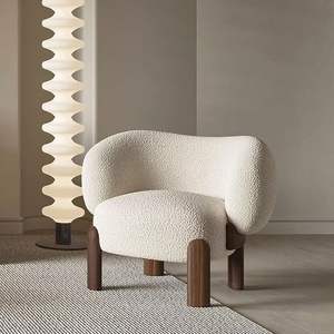 Fauteuil électrique design nordique, fauteuil individuel, fauteuil de célébrité d'Internet, salon, balcon, fauteuil de loisirs en bois massif - Product Image 1