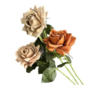 Rosas Artificiales de Látex de Alta Calidad al Por Mayor, con Hojas Verdes, para Decoración de Bodas, Fiestas y Hogar - Product Image 3