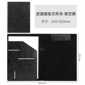 Custom Logo Printing PU Leather Clip <b>File</b> Folder <b>A4</b> Size 2.5cm Thickness Custom Color Business School Office Conference - Product Image 3