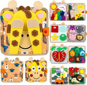 Libro Sensorial de Jirafa de Fieltro Montessori al por Mayor, Libro de Historias Silencioso, Habilidades Motoras Finas, Tablero de Actividades de Tela Suave, Regalo para Niños - Product Image 1