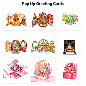 3D Pop-up Box Grußkarte Einhorn Mond Schloss Blumendesign Kinder Mädchen Geburtstag Papier Geschenkkarte - Product Image 6
