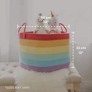 Extra <b>Large</b> Woven Laundry <b>Basket</b> with Handles Kids Toy Organizer & <b>Storage</b> Soft Round Dog Toy <b>Storage</b> Bin - Product Image 2