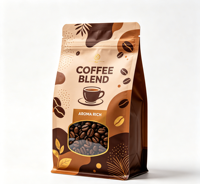 Offre Spéciale : Sachets Personnalisés en Aluminium avec Fermeture Éclair et Lignes de Déchirement, Pochettes Verticales de Haute Qualité avec Fenêtre Transparente pour Mélange de Café
