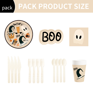 DAMAI Halloween Party Paper Plates Napkins Supplies Set Disposable Tableware Decorations Birthday Party Favors - Product Image 6