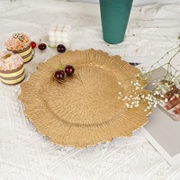 Assiettes de Présentation Dorées de Banquet en Gros d'Usine, Assiettes de Présentation en Plastique Doré Corail