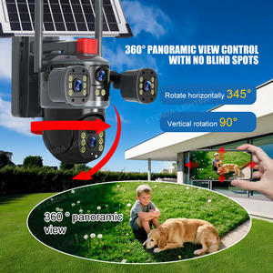 Eseecloud 4Lens 3Views Outdoor Security Network Camera 360 PTZ IP <strong>CCTV</strong> <strong>Wireless</strong> WIFI 4G Solar Camera - Product Image 3