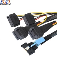 Cable de Extensión de Datos para Servidor PCI-E 5.0 MCIO 8i 74PIN Host a 2 * GEN-Z 1C 56PIN Hembra, 0.5M 0.8M con Alimentación SATA 15PIN