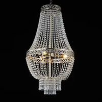 Lustre de scène moderne de luxe en métal avec rideau de perles lumineuses en cristal, style européen, pour mariage et plafond de scène, vente en gros