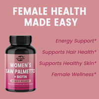 Capsules de Saw Palmetto de marque privée pour les femmes avec des suppléments de biotine pour favoriser la santé des cheveux, de la peau et des ongles