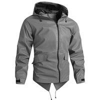 Veste coupe-vent réfléchissante Luminous Technology pour homme, coupe ample, à capuche, printemps-automne, légère et brillante
