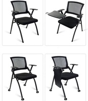 Chaises de Bureau Pliantes et Empilables en Tissu Ergonomique pour Salle de Conférence avec Roues Mobiles, en Gros