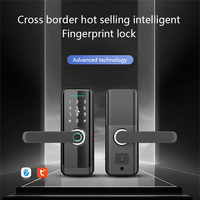 Serrure de porte intelligente sans clé, serrure électronique à empreintes digitales, haute sécurité, poignée à clavier Tuya App pour porte en bois