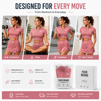 Ensemble deux pièces pour femmes, vêtements de sport ajustés avec logo personnalisé, fermeture éclair colorée, veste et mini-jupes de tennis, ensemble de survêtement