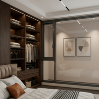 Ventana Abatible de Aleación de Aluminio con Vidrio Templado para Dormitorio, Diseño Moderno, Aislamiento Térmico, Ahorro de Energía, Tamaños Personalizados