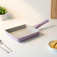 Poêle à Tamagoyaki antiadhésive en céramique, fabrication OEM, robuste, avec poignée amovible, sans PFAS, pour omelettes japonaises