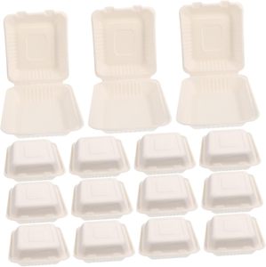 Contenedor de Alimentos Biodegradable Desechable de Almidón de Maíz para Llevar, Envase de Plástico Tipo Concha para Comida para Llevar - Product Image 1