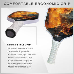 Pala de Pickleball de Fibra de Carbono Termoformada de 4 Capas, Aprobada por la USAPA, Portátil, sin Bordes, Diseño Personalizado, Compuesto 18K - Product Image 5