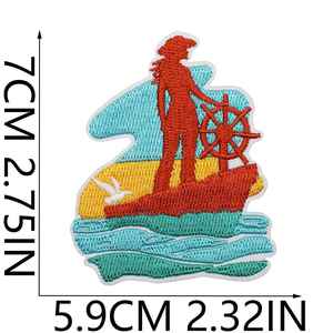 Nouvelle Patch thermocollant brodé style Western côtier, motifs Cowgirl, Coucher de soleil, Plage, Vague, Cheval, Coquillage, Perle, Bottes, pour la décoration de chapeaux et vêtements - Product Image 6