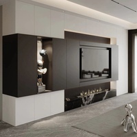 Nouvelle arrivée, meuble mural en bois résistant à la chaleur, personnalisable, support d'écran TV, cheminée électrique, meuble de rangement pour salon