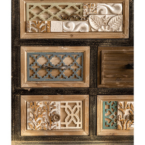 Mobile Credenza per Soggiorno in Stile Americano Rustico per Arredamento Casa, Organizzer Vintage in Legno Massello con <span class=keywords><strong>Cassetti</strong></span> - Product Image 6