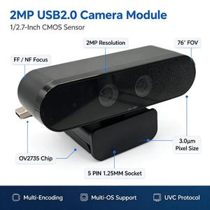 Module de caméra USB2.0 2MP pour intérieur, capteur CMOS OV2735 de 1/2,7 pouces, prise 5PIN 1,25 mm pour diffusion en direct en intérieur - Product Image 2