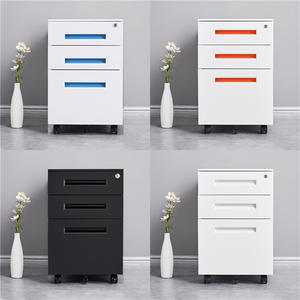 Archivador Minimalista de Acero con Tres Puertas y Ruedas, con Cerradura, para Debajo del Escritorio - Product Image 6