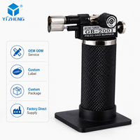 YIZHENG Allume-gaz de cuisine extérieure au butane, torche à flamme bleue, briquet à jet rechargeable pour cigarettes et cigares
