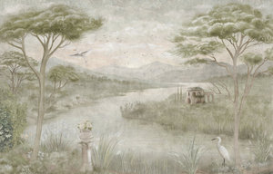 La peinture <span class=keywords><strong>panoramique</strong></span> de jardin rétro est utilisée pour le salon canapé décoration intérieure <span class=keywords><strong>papier</strong></span> peint Mural - Product Image 2