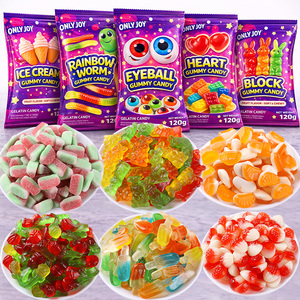 حلوى جيلي حلال بالجملة مخصصة على شكل فواكه بنكهات حلوة وحامضة من الشركات المصنعة الصينية - Product Image 1