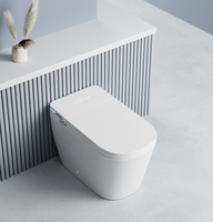 WC intelligent mural en céramique de luxe à chasse automatique, avec bidet intégré, siège chauffant, désodorisation automatique et chasse par jet à siphon