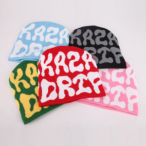 Berretto personalizzato basso Moq produttori tutto su stampa Jacquard Y2k gotico senza polsino unsino con cappuccio invernale - Product Image 6