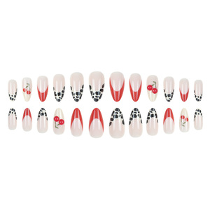 <span class=keywords><strong>Uñas</strong></span> Postizas Acrílicas con Diseño de <span class=keywords><strong>Leopardo</strong></span> Estilo Francés en Forma de Almendra, Juego de 24 Piezas para Niñas, <span class=keywords><strong>Uñas</strong></span> de Presión - Product Image 6
